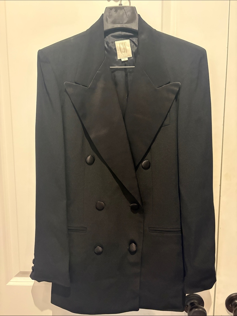 Women’s Double-Breasted Black Tuxedo with pants and plain skirt